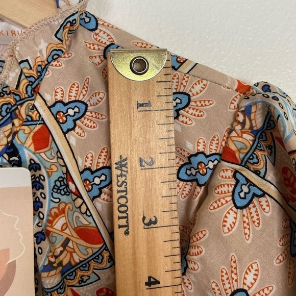 Kirundo Women's Floral Mini Dress Size Small Tiered Flutter Sleeve Side Pockets - Picture 10 of 14